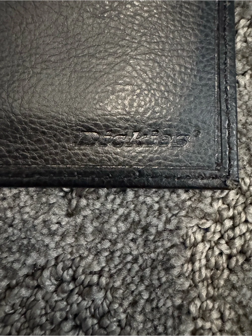 Dickies Black Leather Bi-Fold Wallet with Logo Patch